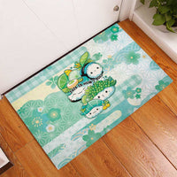 Japanese Kawaii Sushi Rubber Doormat Green Wagara Palaka This Is How I Roll - Wonder Print Shop
