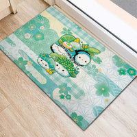 Japanese Kawaii Sushi Rubber Doormat Green Wagara Palaka This Is How I Roll - Wonder Print Shop