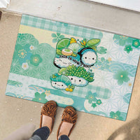 Japanese Kawaii Sushi Rubber Doormat Green Wagara Palaka This Is How I Roll - Wonder Print Shop