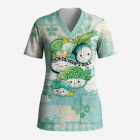 Personalized Japanese Kawaii Sushi Scrub Top Green Wagara Palaka This Is How I Roll - Wonder Print Shop