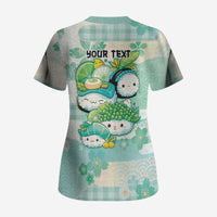 Personalized Japanese Kawaii Sushi Scrub Top Green Wagara Palaka This Is How I Roll - Wonder Print Shop