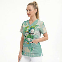 Personalized Japanese Kawaii Sushi Scrub Top Green Wagara Palaka This Is How I Roll - Wonder Print Shop