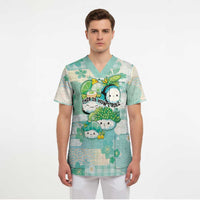 Personalized Japanese Kawaii Sushi Scrub Top Green Wagara Palaka This Is How I Roll - Wonder Print Shop