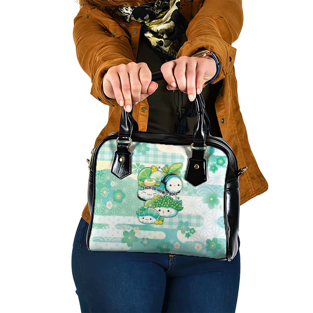 Japanese Kawaii Sushi Shoulder Handbag Green Wagara Palaka This Is How I Roll - Wonder Print Shop