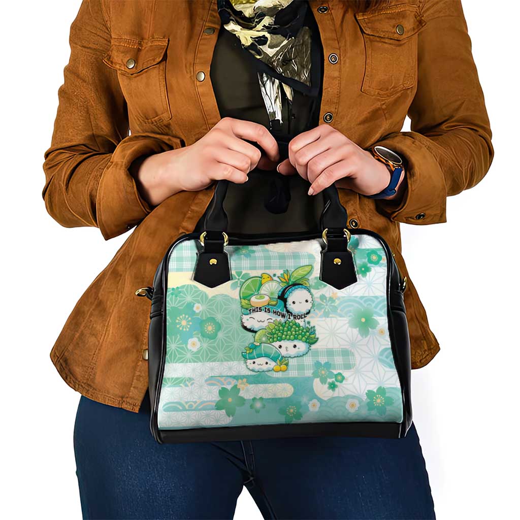 Japanese Kawaii Sushi Shoulder Handbag Green Wagara Palaka This Is How I Roll - Wonder Print Shop