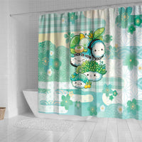 Japanese Kawaii Sushi Shower Curtain Green Wagara Palaka This Is How I Roll - Wonder Print Shop