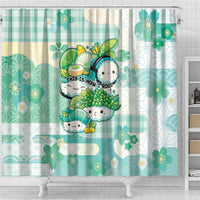 Japanese Kawaii Sushi Shower Curtain Green Wagara Palaka This Is How I Roll - Wonder Print Shop