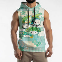 Personalized Japanese Kawaii Sushi Sleeveless Hoodie Green Wagara Palaka This Is How I Roll - Wonder Print Shop