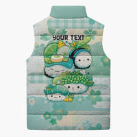 Personalized Japanese Kawaii Sushi Sleeveless Puffer Jacket Green Wagara Palaka This Is How I Roll - Wonder Print Shop