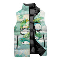 Personalized Japanese Kawaii Sushi Sleeveless Puffer Jacket Green Wagara Palaka This Is How I Roll - Wonder Print Shop
