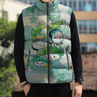 Personalized Japanese Kawaii Sushi Sleeveless Puffer Jacket Green Wagara Palaka This Is How I Roll - Wonder Print Shop