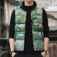 Personalized Japanese Kawaii Sushi Sleeveless Puffer Jacket Green Wagara Palaka This Is How I Roll - Wonder Print Shop