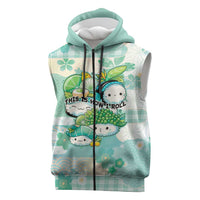 Personalized Japanese Kawaii Sushi Sleeveless Zip Hoodie Green Wagara Palaka This Is How I Roll - Wonder Print Shop