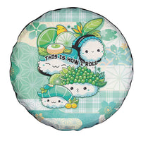 Japanese Kawaii Sushi Spare Tire Cover Green Wagara Palaka This Is How I Roll - Wonder Print Shop