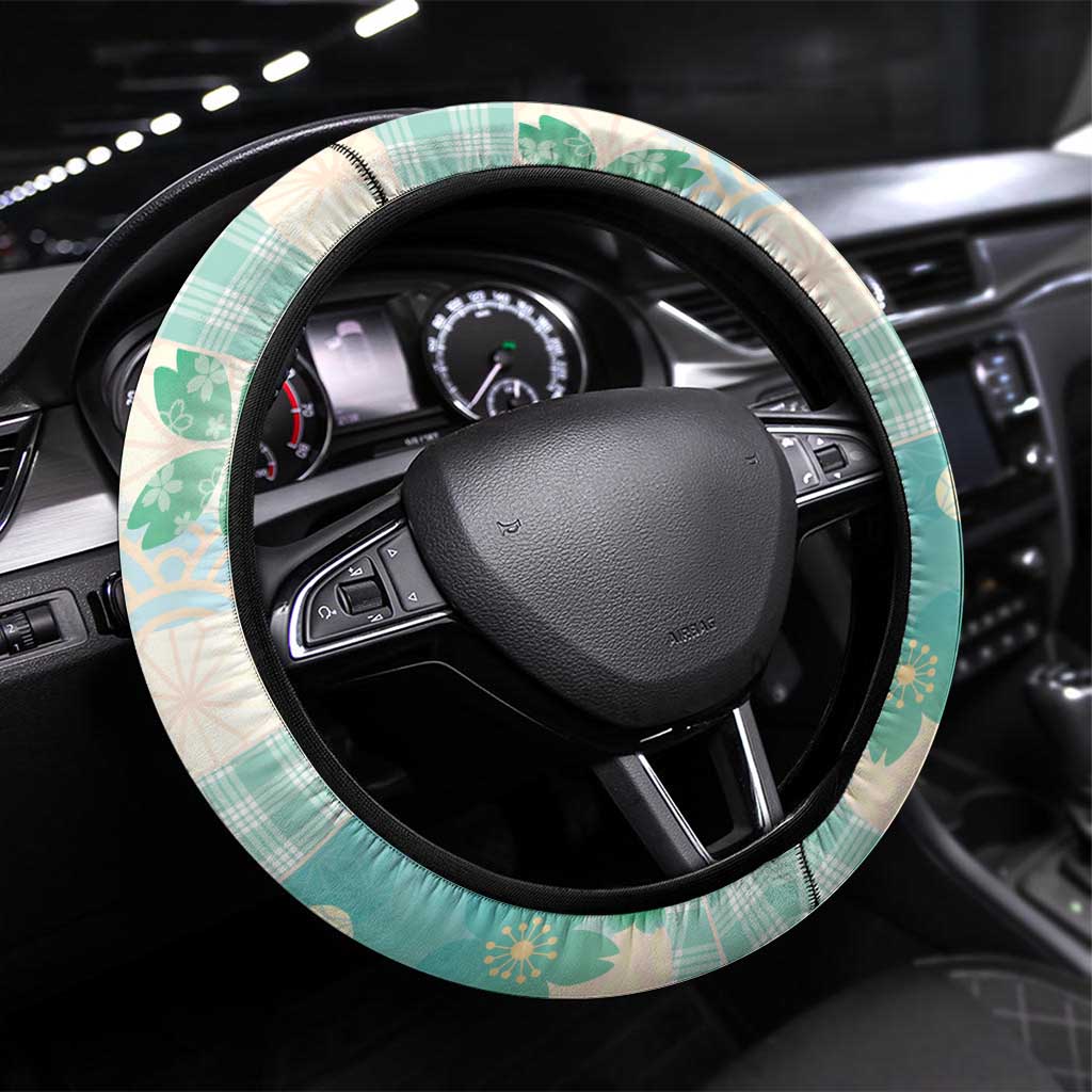 Japanese Kawaii Sushi Steering Wheel Cover Green Wagara Palaka This Is How I Roll - Wonder Print Shop
