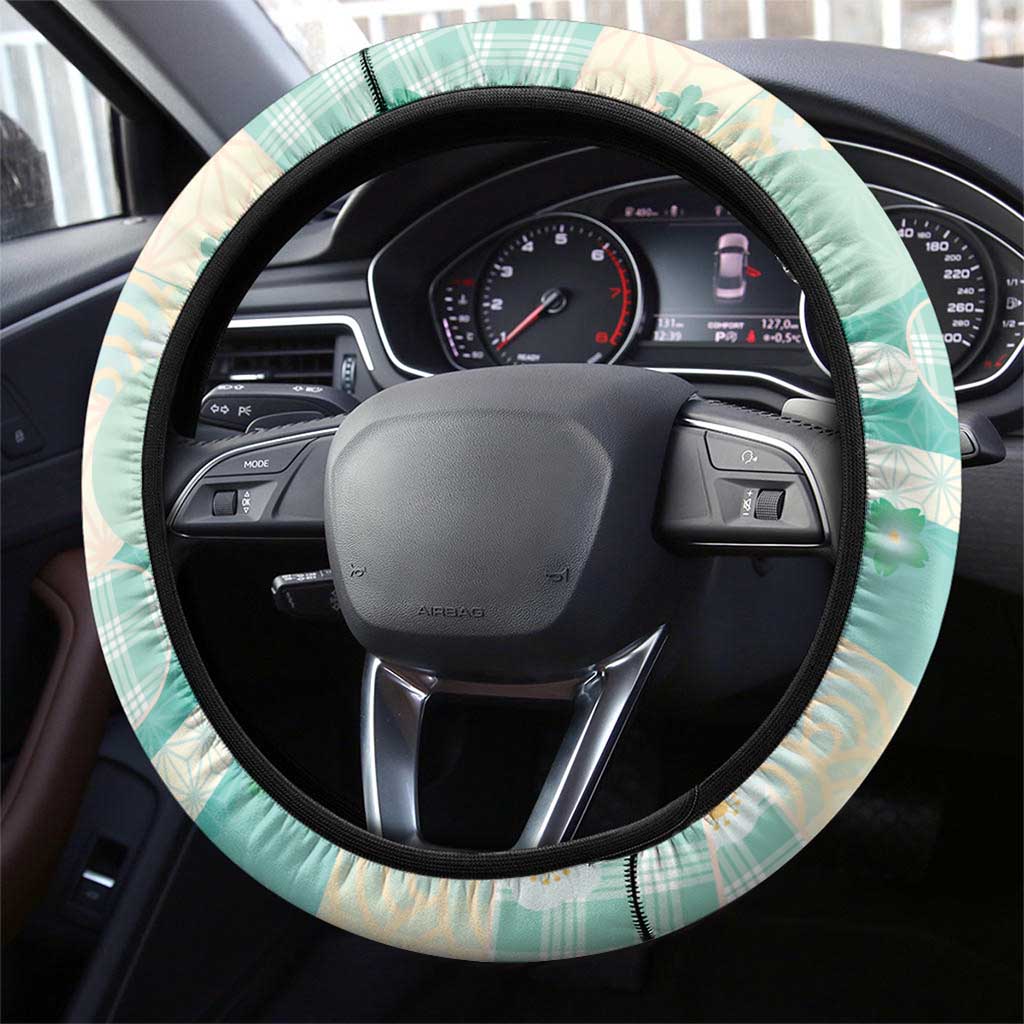 Japanese Kawaii Sushi Steering Wheel Cover Green Wagara Palaka This Is How I Roll - Wonder Print Shop