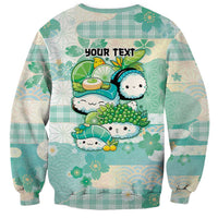 Personalized Japanese Kawaii Sushi Sweatshirt Green Wagara Palaka This Is How I Roll - Wonder Print Shop