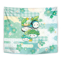 Japanese Kawaii Sushi Tapestry Green Wagara Palaka This Is How I Roll - Wonder Print Shop