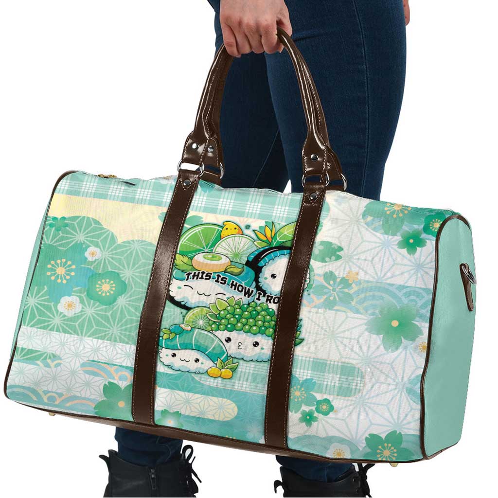 Japanese Kawaii Sushi Travel Bag Green Wagara Palaka This Is How I Roll - Wonder Print Shop