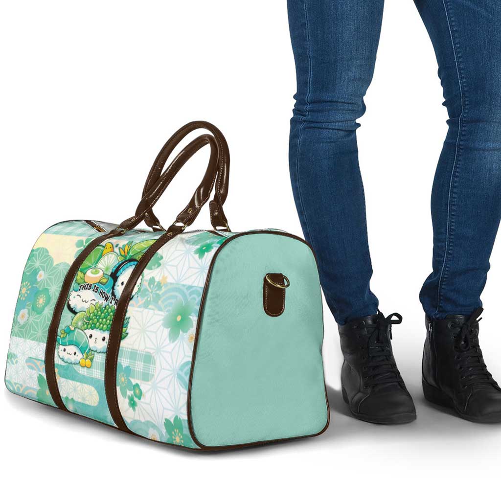 Japanese Kawaii Sushi Travel Bag Green Wagara Palaka This Is How I Roll - Wonder Print Shop