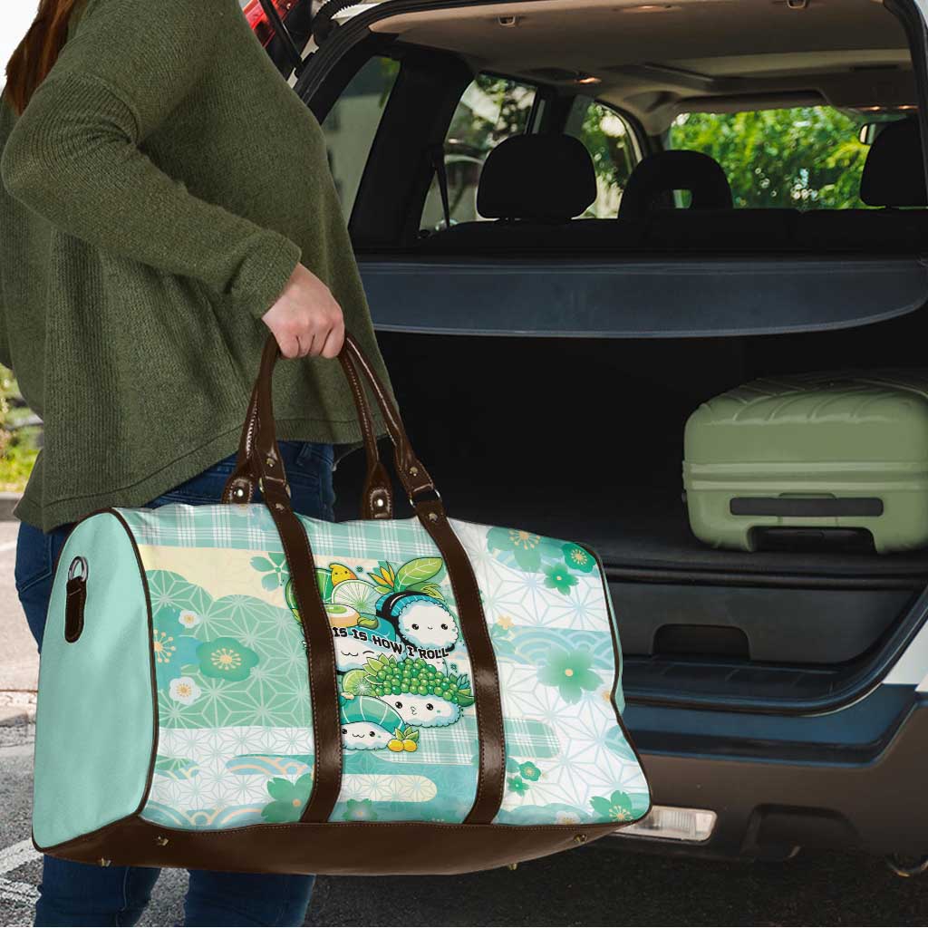 Japanese Kawaii Sushi Travel Bag Green Wagara Palaka This Is How I Roll - Wonder Print Shop
