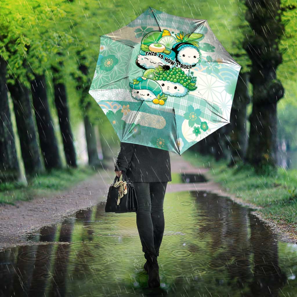 Japanese Kawaii Sushi Umbrella Green Wagara Palaka This Is How I Roll - Wonder Print Shop