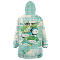 Personalized Japanese Kawaii Sushi Wearable Blanket Hoodie Green Wagara Palaka This Is How I Roll - Wonder Print Shop