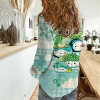 Personalized Japanese Kawaii Sushi Women Casual Shirt Green Wagara Palaka This Is How I Roll - Wonder Print Shop