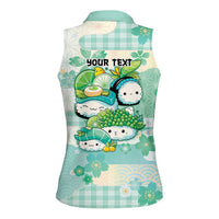 Personalized Japanese Kawaii Sushi Women Sleeveless Polo Shirt Green Wagara Palaka This Is How I Roll - Wonder Print Shop