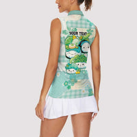 Personalized Japanese Kawaii Sushi Women Sleeveless Polo Shirt Green Wagara Palaka This Is How I Roll - Wonder Print Shop