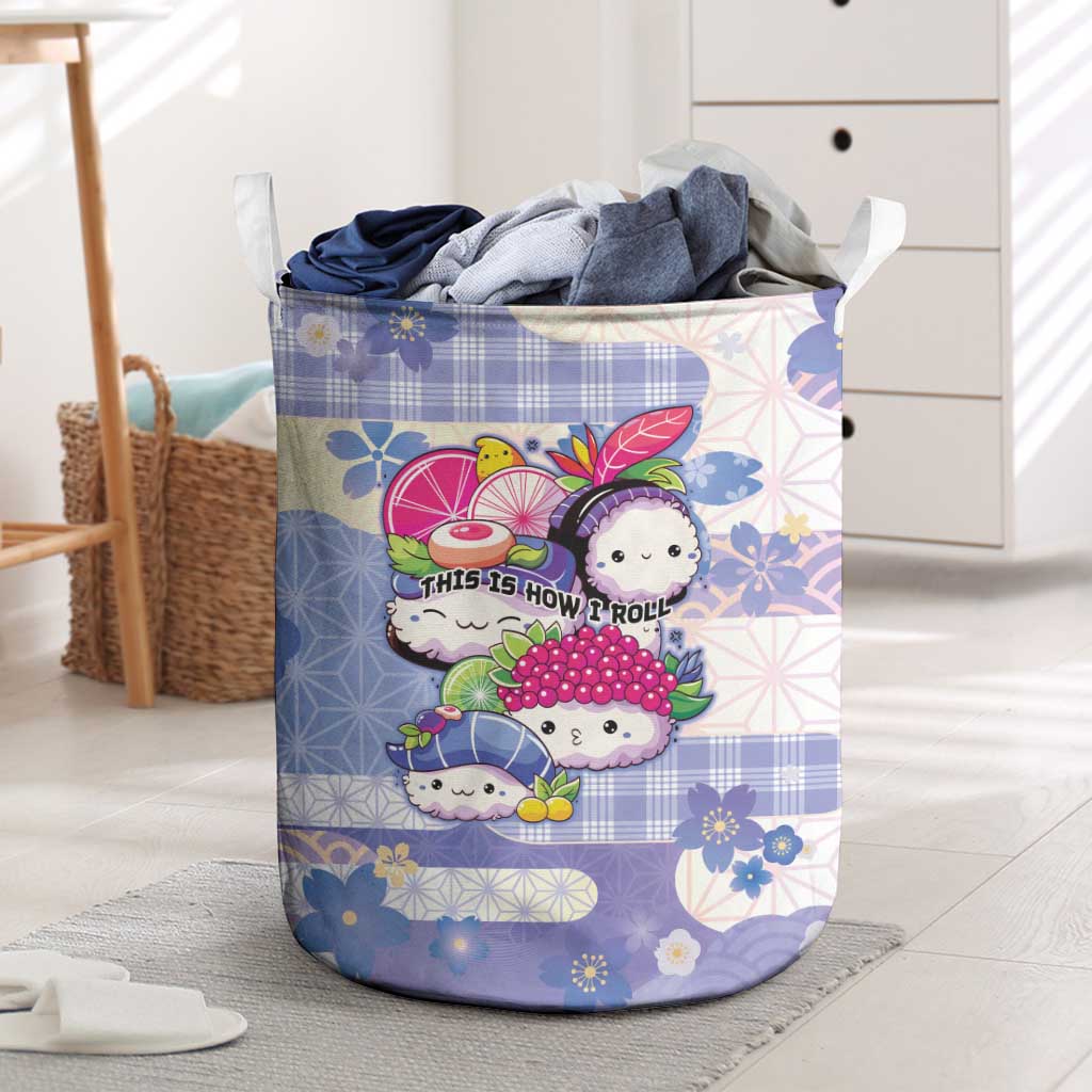 Japanese Kawaii Sushi Laundry Basket Blue Wagara Palaka This Is How I Roll - Wonder Print Shop