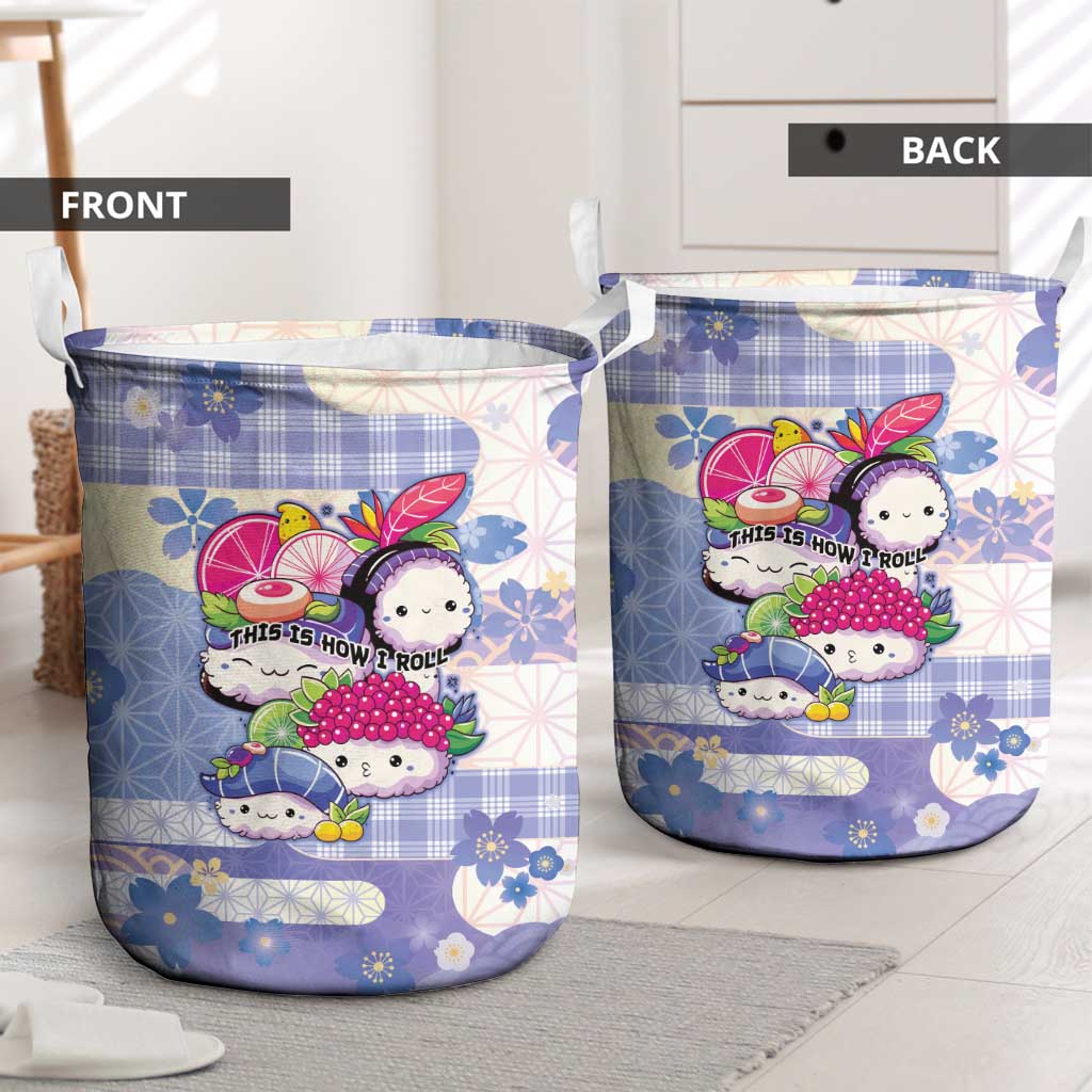 Japanese Kawaii Sushi Laundry Basket Blue Wagara Palaka This Is How I Roll - Wonder Print Shop