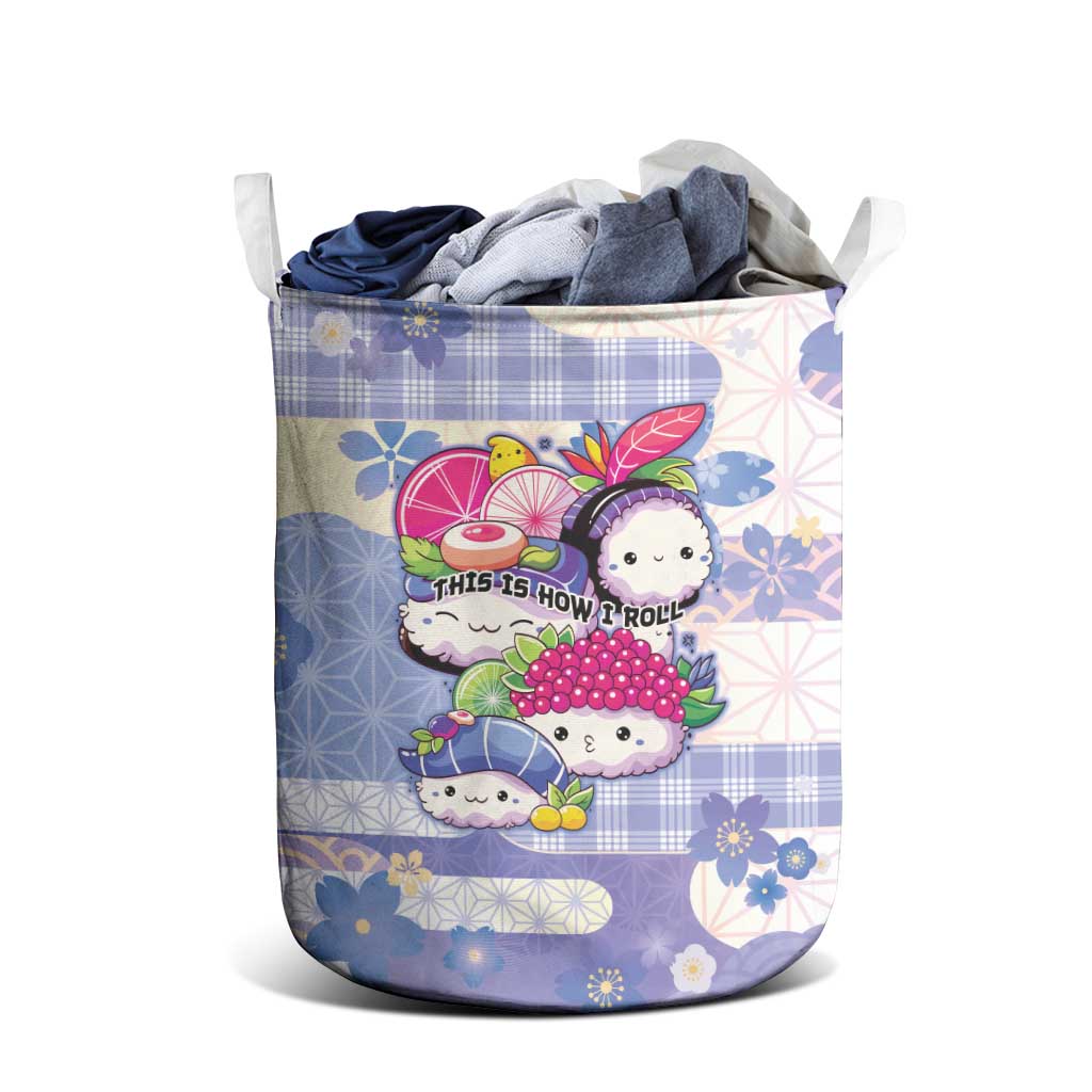 Japanese Kawaii Sushi Laundry Basket Blue Wagara Palaka This Is How I Roll - Wonder Print Shop
