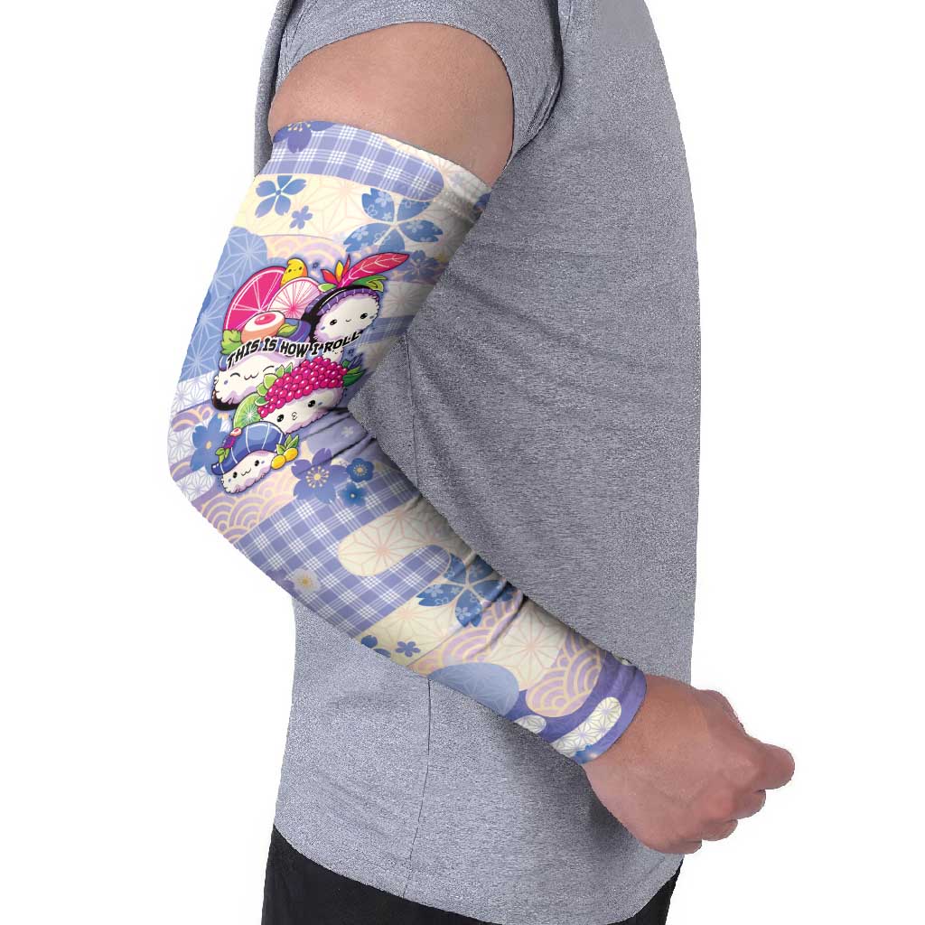 Personalized Japanese Kawaii Sushi Arm Sleeves Blue Wagara Palaka This Is How I Roll - Wonder Print Shop