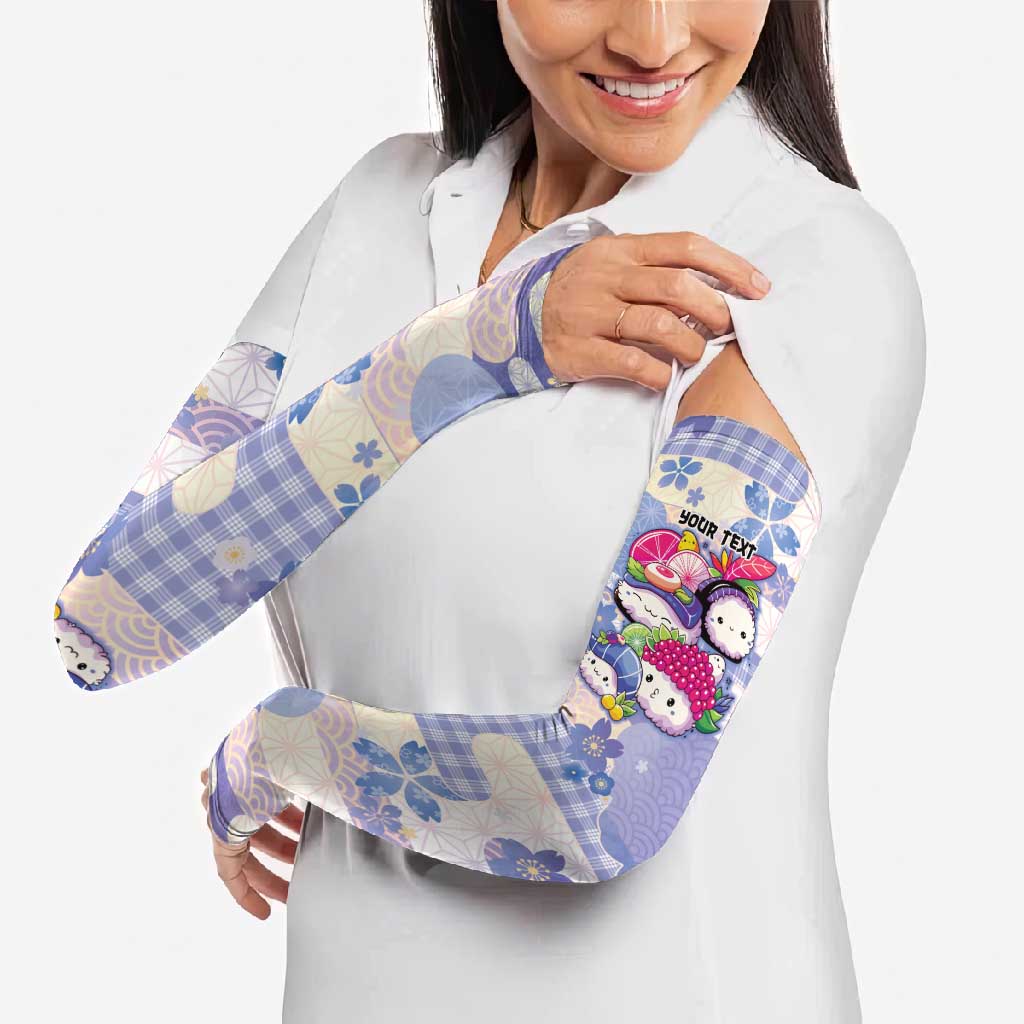 Personalized Japanese Kawaii Sushi Arm Sleeves Blue Wagara Palaka This Is How I Roll - Wonder Print Shop