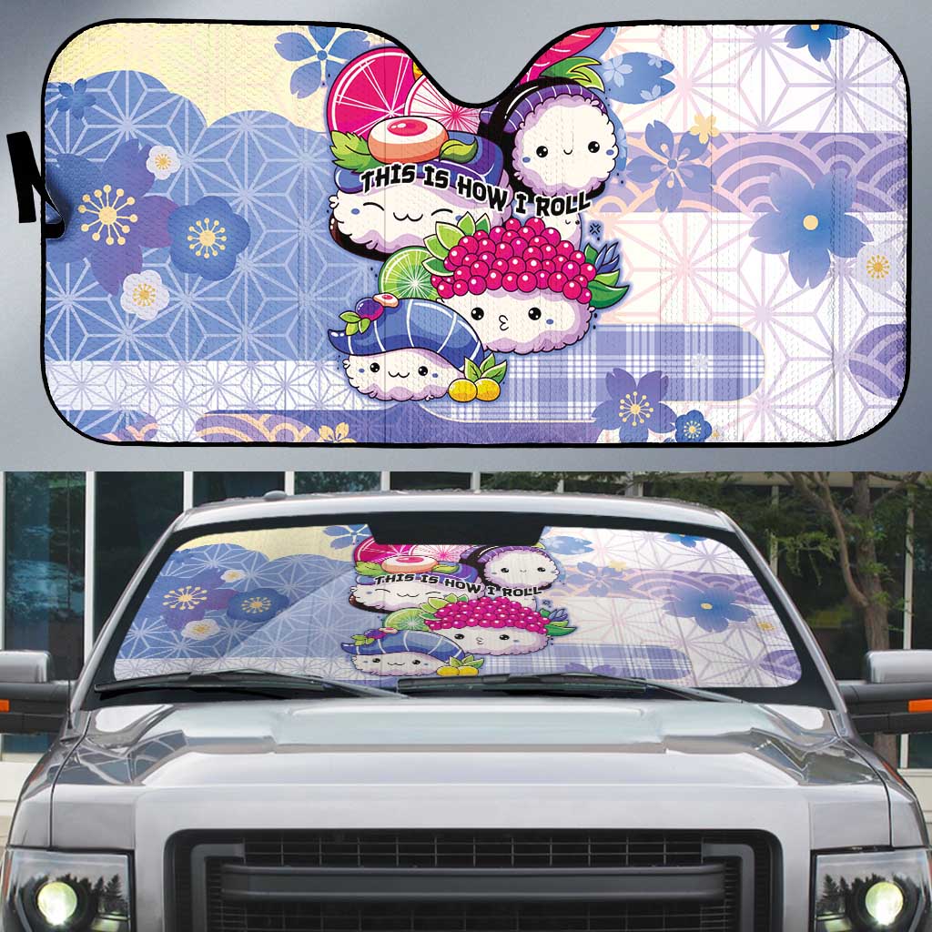 Japanese Kawaii Sushi Auto Sun Shade Blue Wagara Palaka This Is How I Roll - Wonder Print Shop