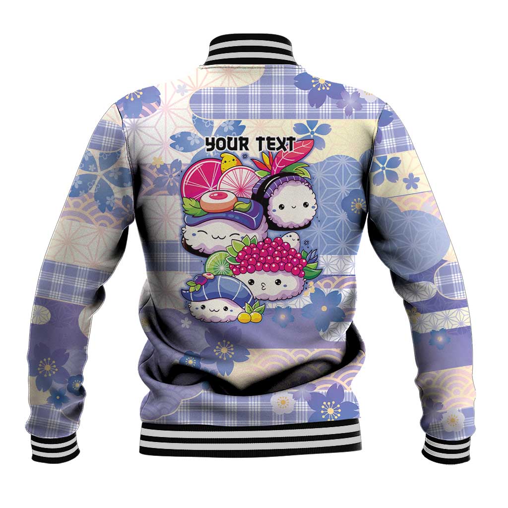 Personalized Japanese Kawaii Sushi Baseball Jacket Blue Wagara Palaka This Is How I Roll - Wonder Print Shop