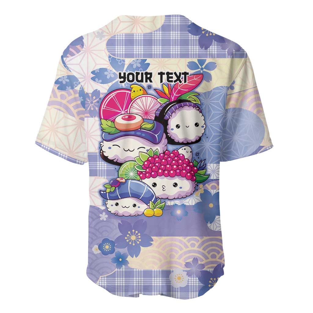 Personalized Japanese Kawaii Sushi Baseball Jersey Blue Wagara Palaka This Is How I Roll - Wonder Print Shop