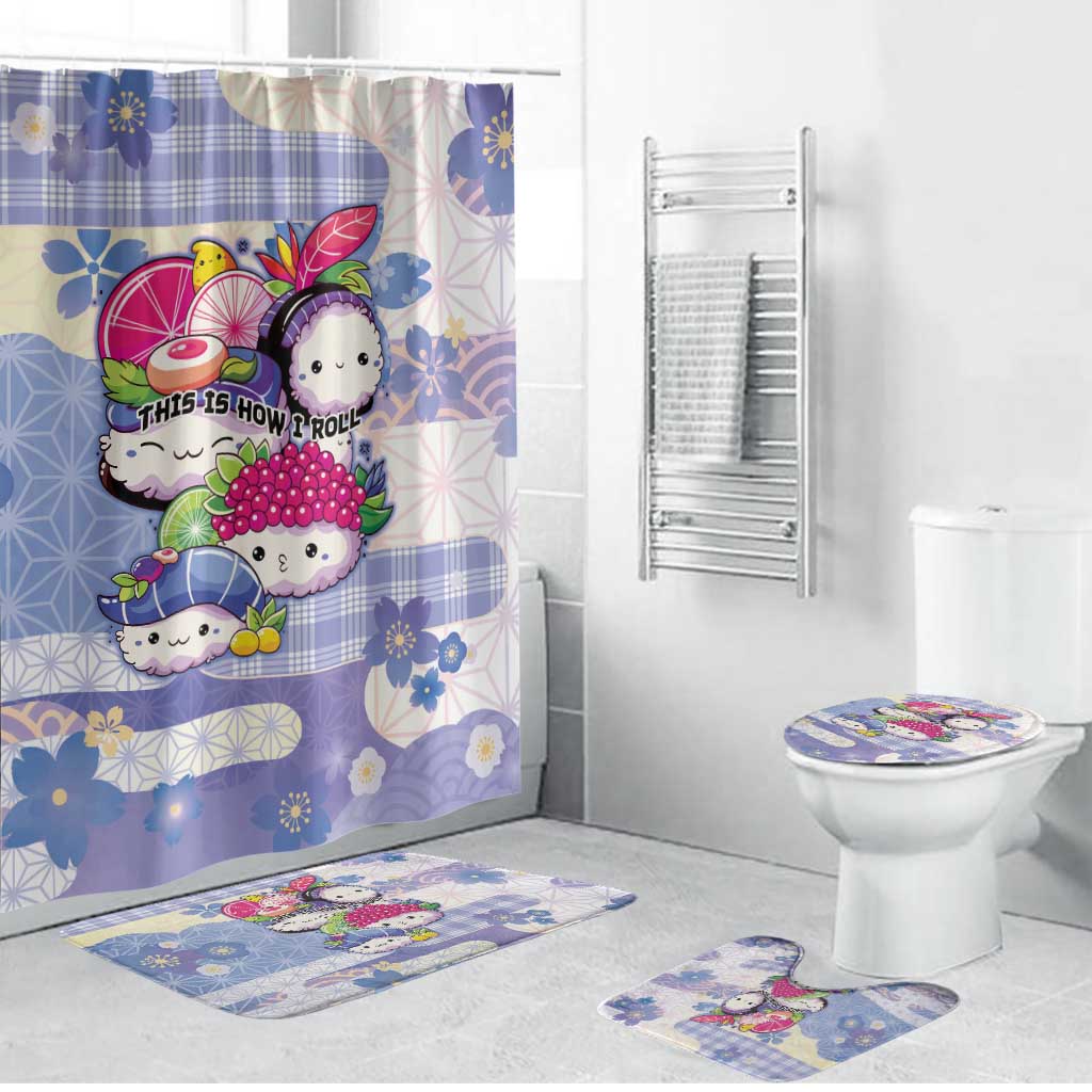 Japanese Kawaii Sushi Bathroom Set Blue Wagara Palaka This Is How I Roll - Wonder Print Shop