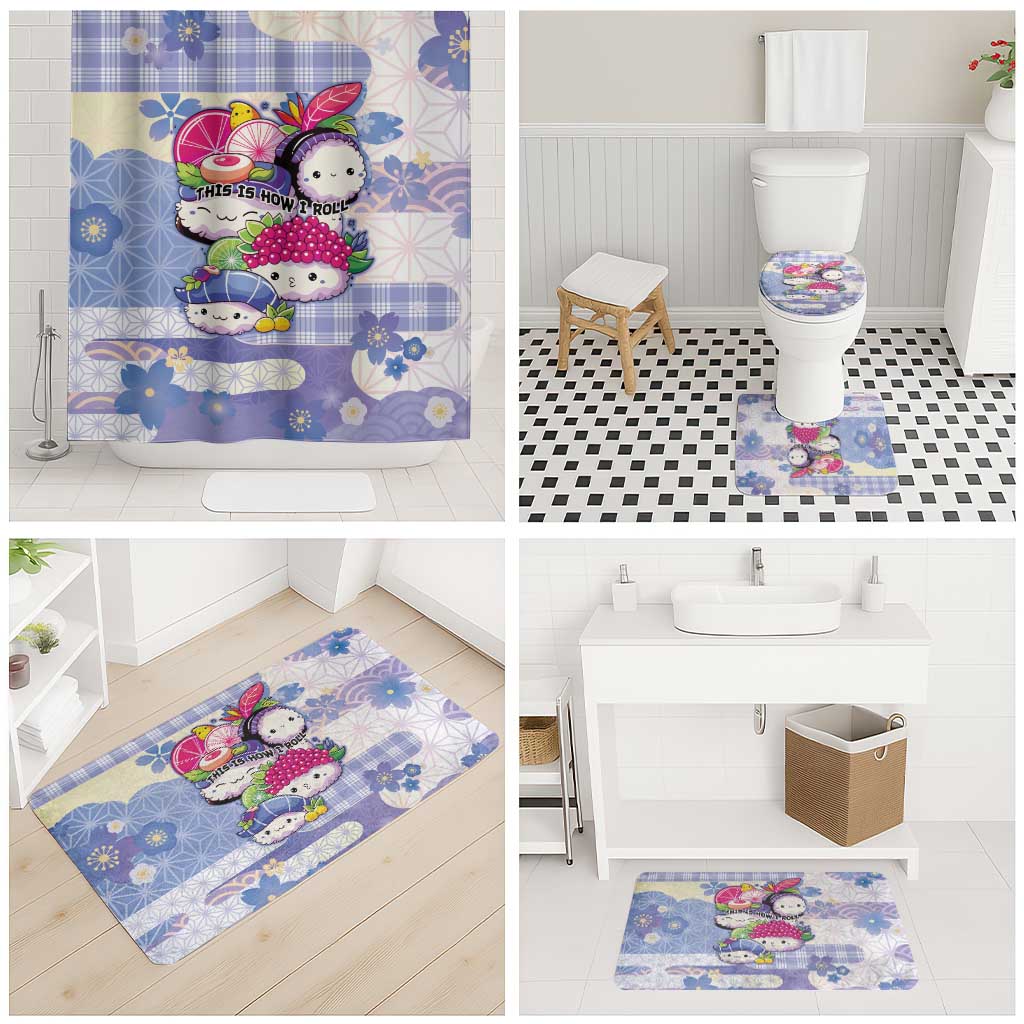 Japanese Kawaii Sushi Bathroom Set Blue Wagara Palaka This Is How I Roll - Wonder Print Shop