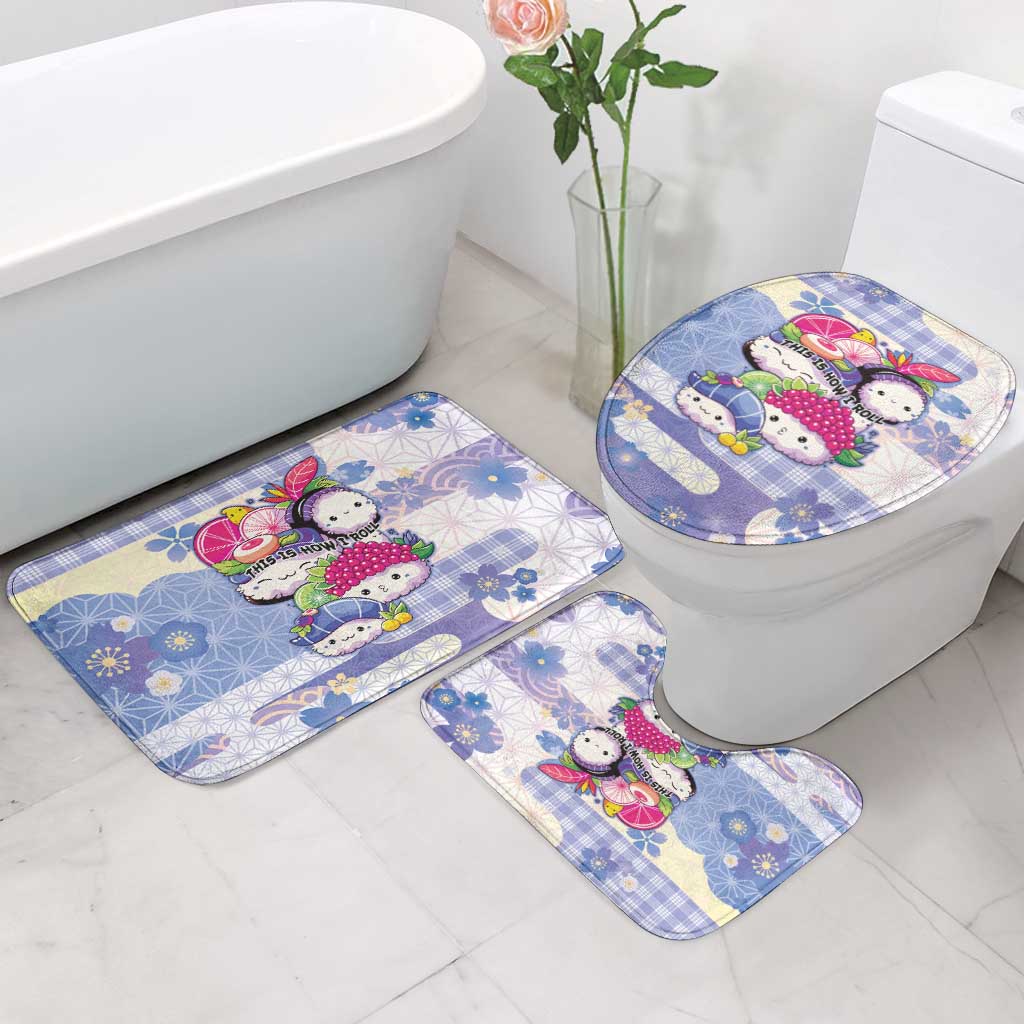 Japanese Kawaii Sushi Bathroom Set Blue Wagara Palaka This Is How I Roll - Wonder Print Shop