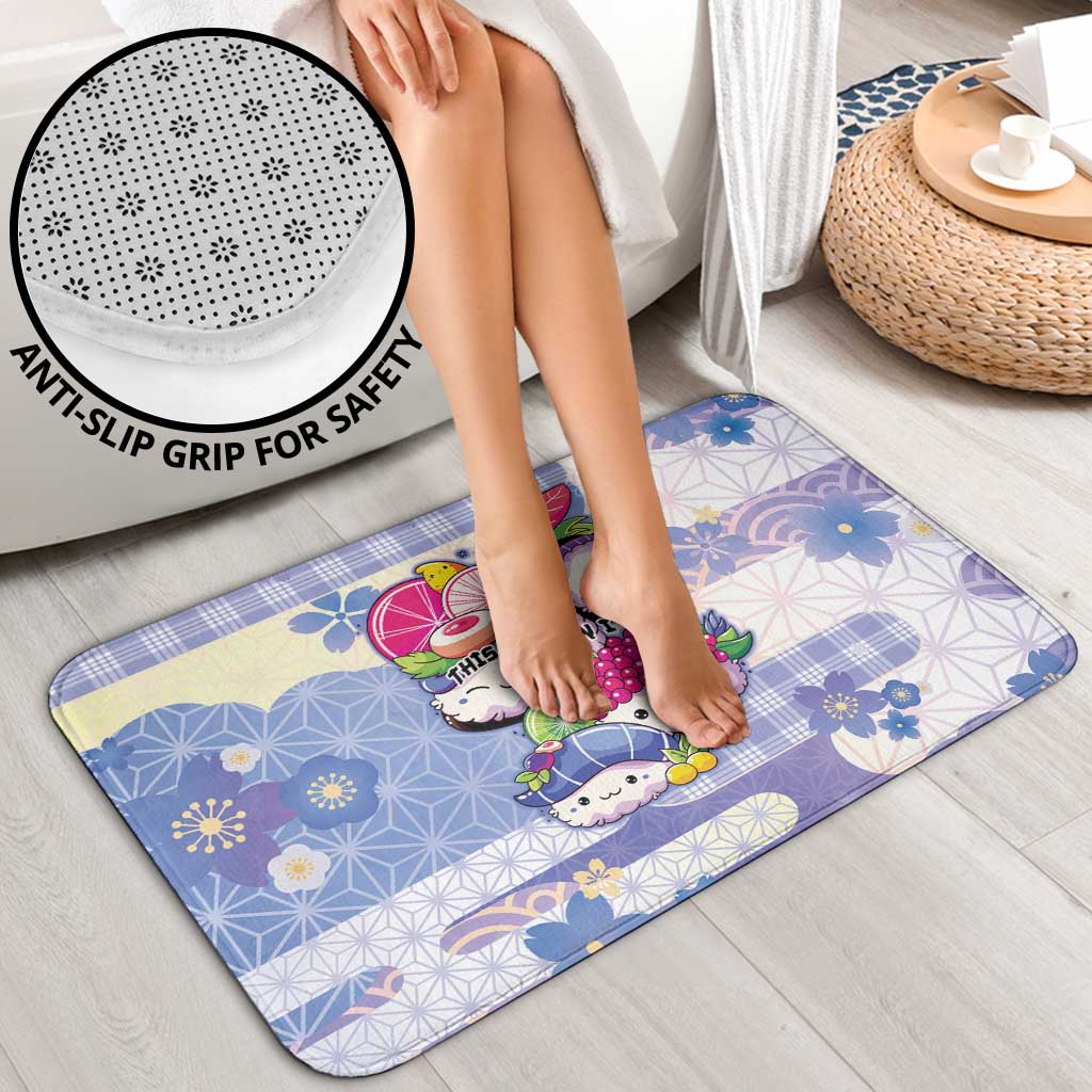 Japanese Kawaii Sushi Bathroom Set Blue Wagara Palaka This Is How I Roll - Wonder Print Shop