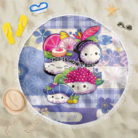 Japanese Kawaii Sushi Beach Blanket Blue Wagara Palaka This Is How I Roll - Wonder Print Shop