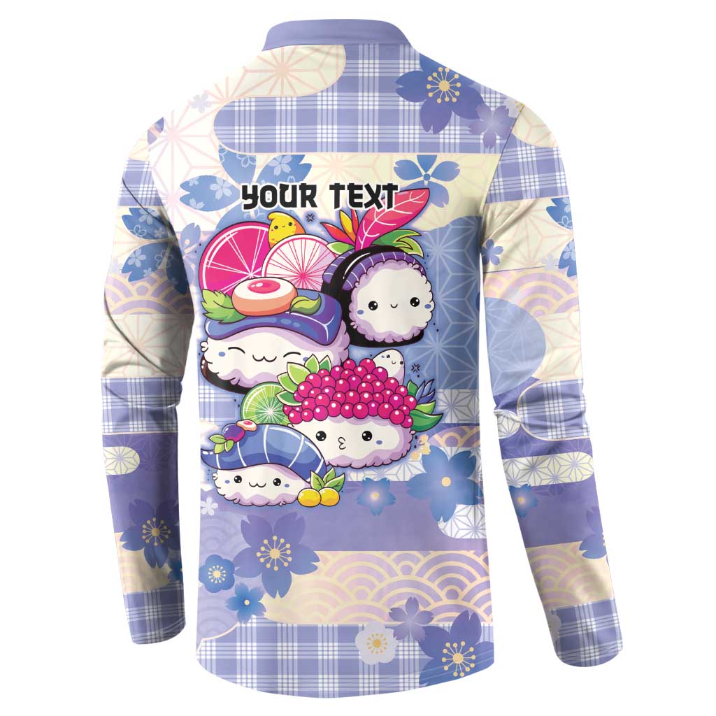 Personalized Japanese Kawaii Sushi Button Sweatshirt Blue Wagara Palaka This Is How I Roll - Wonder Print Shop