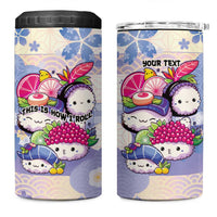 Personalized Japanese Kawaii Sushi 4 in 1 Can Cooler Tumbler Blue Wagara Palaka This Is How I Roll - Wonder Print Shop