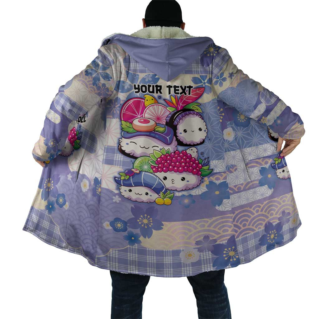 Personalized Japanese Kawaii Sushi Cloak Blue Wagara Palaka This Is How I Roll - Wonder Print Shop