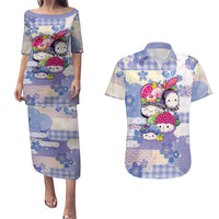 Personalized Japanese Kawaii Sushi Couples Matching Puletasi and Hawaiian Shirt Blue Wagara Palaka This Is How I Roll - Wonder Print Shop