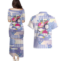 Personalized Japanese Kawaii Sushi Couples Matching Puletasi and Hawaiian Shirt Blue Wagara Palaka This Is How I Roll - Wonder Print Shop