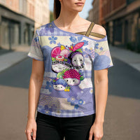 Personalized Japanese Kawaii Sushi Cross Shoulder Shirt Blue Wagara Palaka This Is How I Roll - Wonder Print Shop