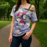 Personalized Japanese Kawaii Sushi Cross Shoulder Shirt Blue Wagara Palaka This Is How I Roll - Wonder Print Shop